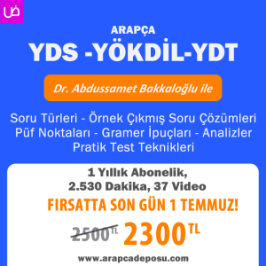 YDS-YÖKDİL-YDT ARAPÇA SINAVLARINA HAZIRLIK DERSLERİ